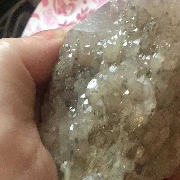 Rare double crystal double terminated candle quartz w hematite elestial - Picture 16 of 16